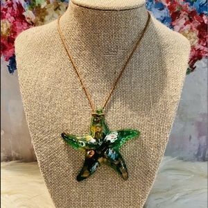 Blown Glass Star Pendant Necklace ⭐️
